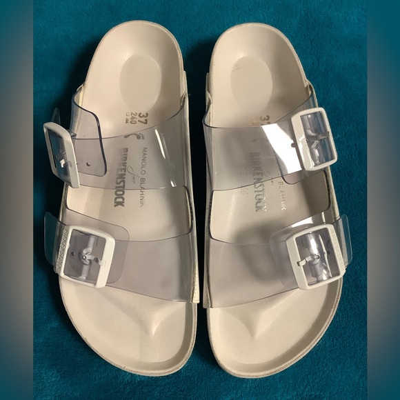 MANOLO BLAHNIK X BIRKENSTOCK
Arizona PVC white slides - Picture 2 of 14